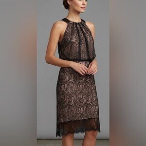 Adrianna Papell Lace Sheath Halter Dress, Size 14